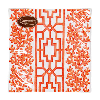Coral And Trellis Coral Cocktail Napkins - 20 Per Package
