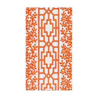 Coral And Trellis Coral Guest Towel Napkins - 15 Per Package