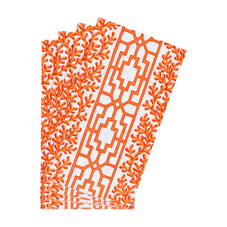 Coral And Trellis Coral Guest Towel Napkins - 15 Per Package