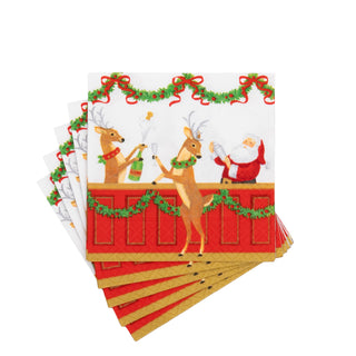 Santa's Bar Cocktail Napkins - includes 20 Cocktail Napkins