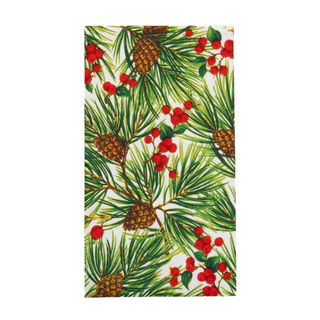 Evergreen and Berries White Guest Towels - includes 15 Guest Towels