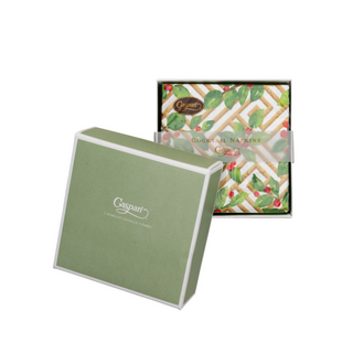Holly And Fretwork White Boxed Cocktail Napkins - includes 12 Boxed Cocktail Napkins
