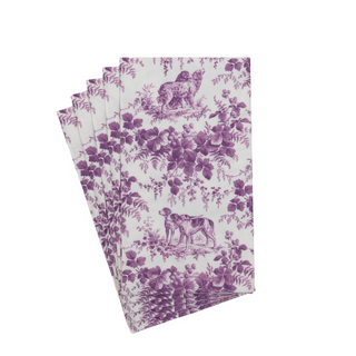Hunting Toile Aubergine Guest Towels - includes 15 Guest Towels