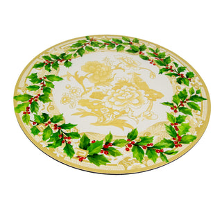 Holly Ceramic Ivory/Gold Hardback Placemat - 1 count