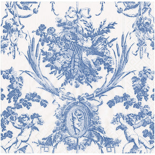 Romantic Toile Blue Dinner Napkins - 20 Per Package
