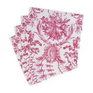 Romantic Toile Rose Luncheon Napkins - 20 Per Package