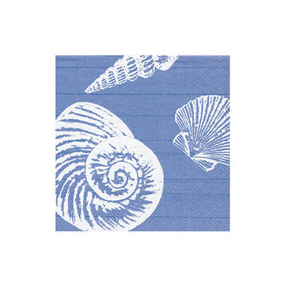 Shells Ocean Blue Cocktail Napkin - package of 20