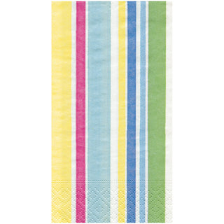 Cabana Stripe Bright Guest Towel Napkins - 15 Per Package