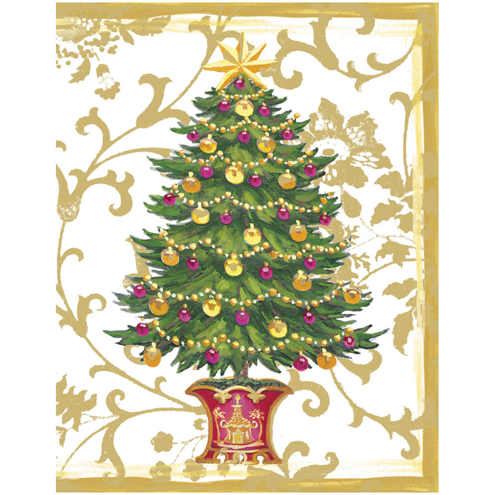 Gilded Tree Foil Enclosure Cards & Envelopes 4 Mini Cards & 4 Envelo