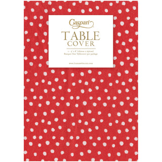Small Dots Red Paper Linen Table Covers - 1 Each