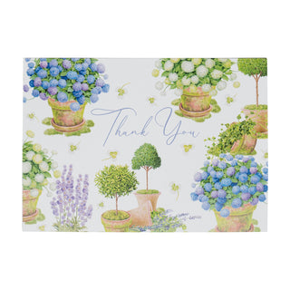 Potted Hydrangeas Thank You Notes - 8 Note Cards & 8 Envelopes