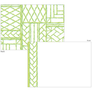 Bamboo Screen-Moss Green Correspondence Cards - 12 Card & Envelopes