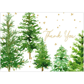 White Christmas Foil Thank You Notes