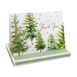 White Christmas Foil Thank You Notes