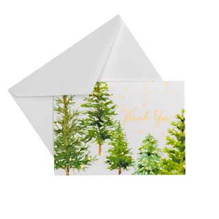 White Christmas Foil Thank You Notes