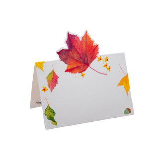 Swirling Leaves White Place Cards - includes 8 Place Cards