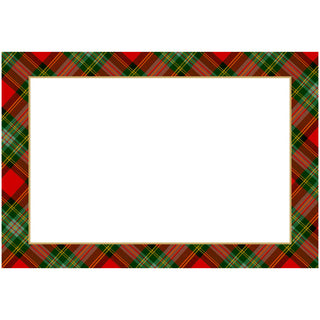 Tartan Red Foil Place Cards - includes 8 Cards