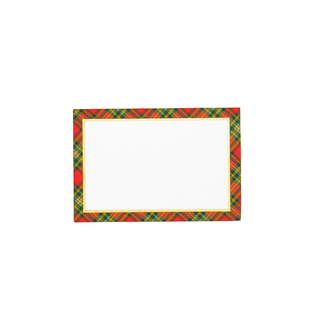Tartan Red Foil Place Cards - includes 8 Cards