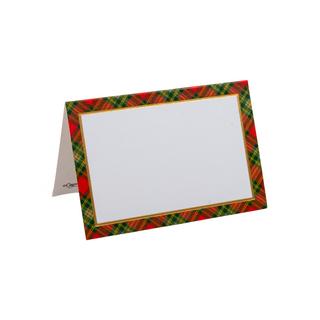 Tartan Red Foil Place Cards - includes 8 Cards