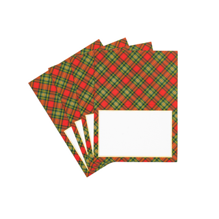 Tartan Red Foil Place Cards - includes 8 Cards