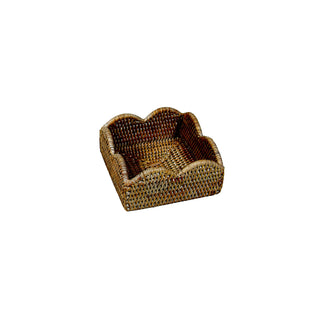 Rattan Scallop Cocktail Napkin Holders in Natural - 1 Napkin Holder