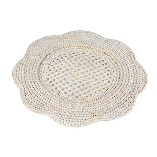 Rattan Scallop Rnd Charger Plate in Cream - 1 Charger Plate
