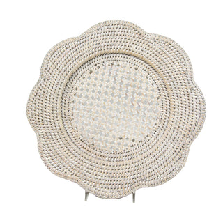 Rattan Scallop Rnd Charger Plate in Cream - 1 Charger Plate