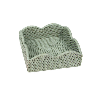 Rattan Scallop Luncheon Napkin Holders in Green - 1 Napkin Holder