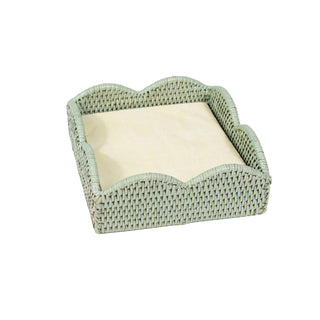 Rattan Scallop Luncheon Napkin Holders in Green - 1 Napkin Holder