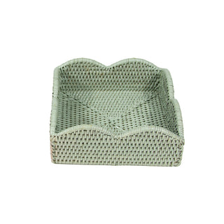 Rattan Scallop Luncheon Napkin Holders in Green - 1 Napkin Holder