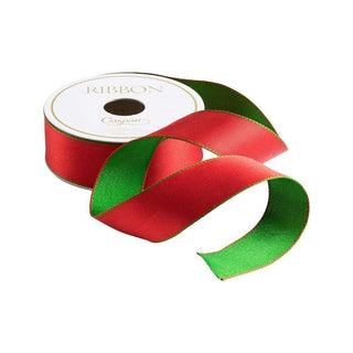 Reversible 1" Satin Red/Green Ribbon  - 10 Yards