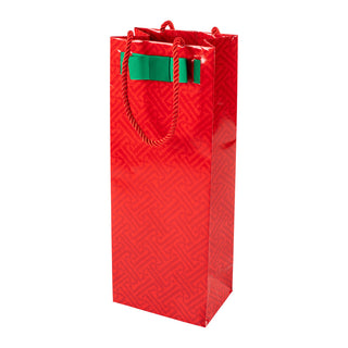 Fretwork Wine & Bottle Gift Bag in Red - 1 Each 100242B4