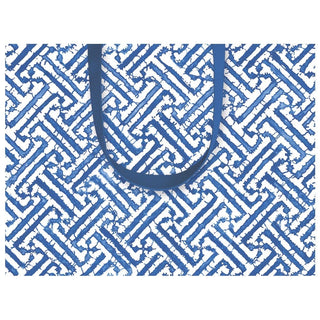 Caspari Fretwork Small Gift Bag in Blue - 1 Each 10024B1