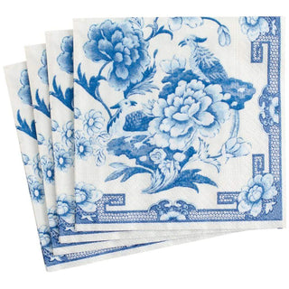 Caspari Blue & White Paper Dinner Napkins - 20 Per Package 12450D