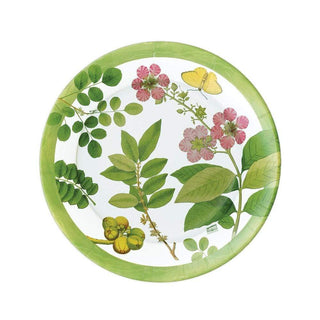 Caspari Coromandel Garden Paper Salad & Dessert Plates in Ivory - 8 Per Package 13680SP
