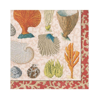 Caspari Coastal Curiosities Paper Luncheon Napkins - 20 Per Package 13840L