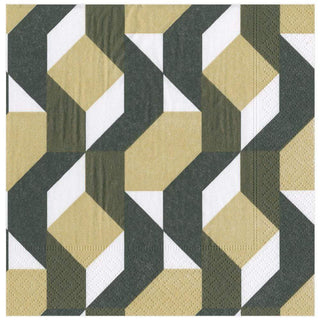 Caspari Color Theory Paper Dinner Napkins in Black - 20 Per Package 13882D