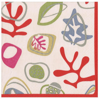 Caspari Kinetic Paper Dinner Napkins in Ivory - 20 Per Package 15000D