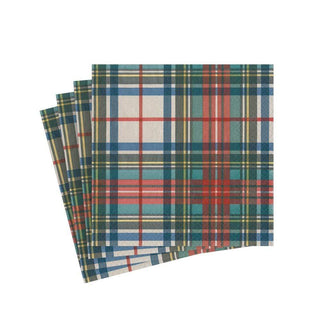 Caspari Dress Stewart Tartan Paper Cocktail Napkins - 20 Per Package 16220C
