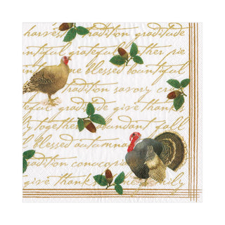 Caspari Founders' Thanksgiving Paper Luncheon Napkins - 20 Per Package 16240L
