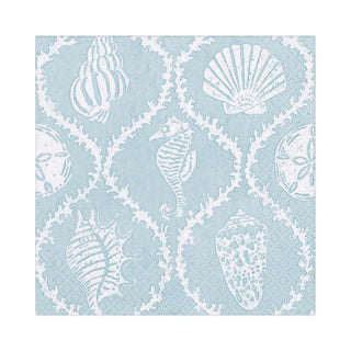 Caspari Seychelles Paper Luncheon Napkins in Aqua - 20 Per Package 16431L