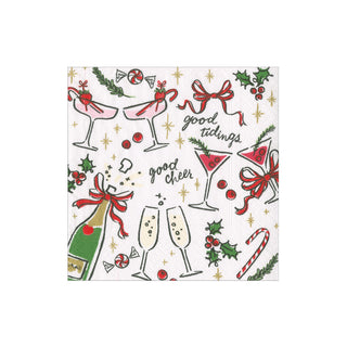 Let's Be Merry Paper Cocktail Napkins - 20 Per Package 17270C
