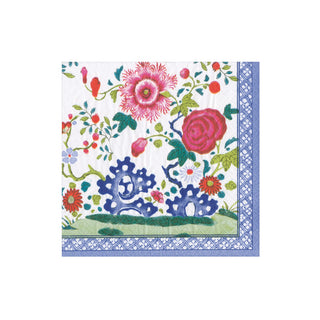 Floral Porcelain Paper Cocktail Napkins - 20 Per Box
