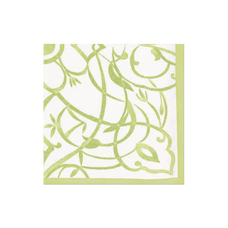 Algarve Paper Linen Cocktail Napkins in Moss - 15 Per Package
