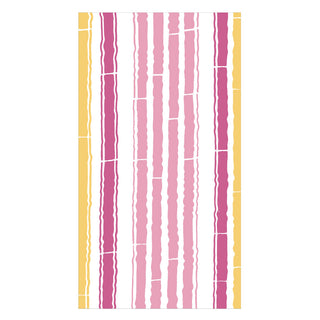 Bamboo Stripe Guest Towel Napkins in Fuchsia & Pink - 15 Per Package