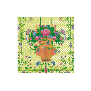 Wicker Basket Paper Cocktail Napkins in Green - 20 Per Box