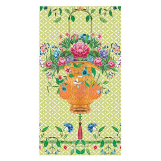 Wicker Basket Guest Towel Napkins in Green- 15 Per Package