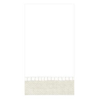 Caspari Linen Border Paper Guest Towel Napkins in Natural - 15 Per Package 4780G