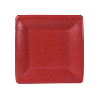 Caspari Grosgrain Square Paper Salad & Dessert Plates in Sienna - 8 Per Package 6019SP
