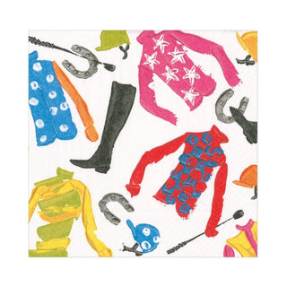 Caspari At the Races Paper Luncheon Napkins - 20 Per Package 6110L